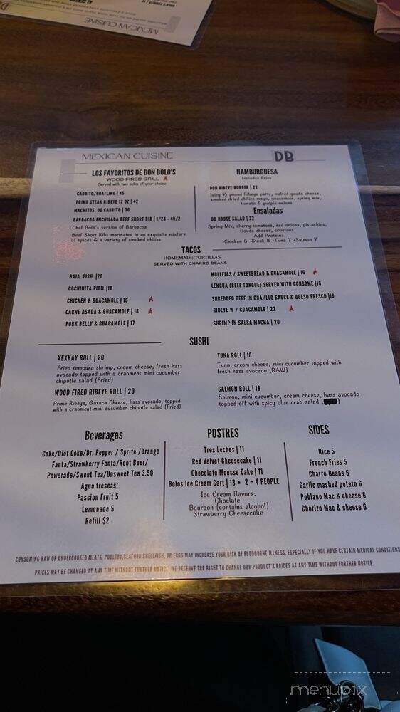 Don Bolos - Odessa, TX menu_pic