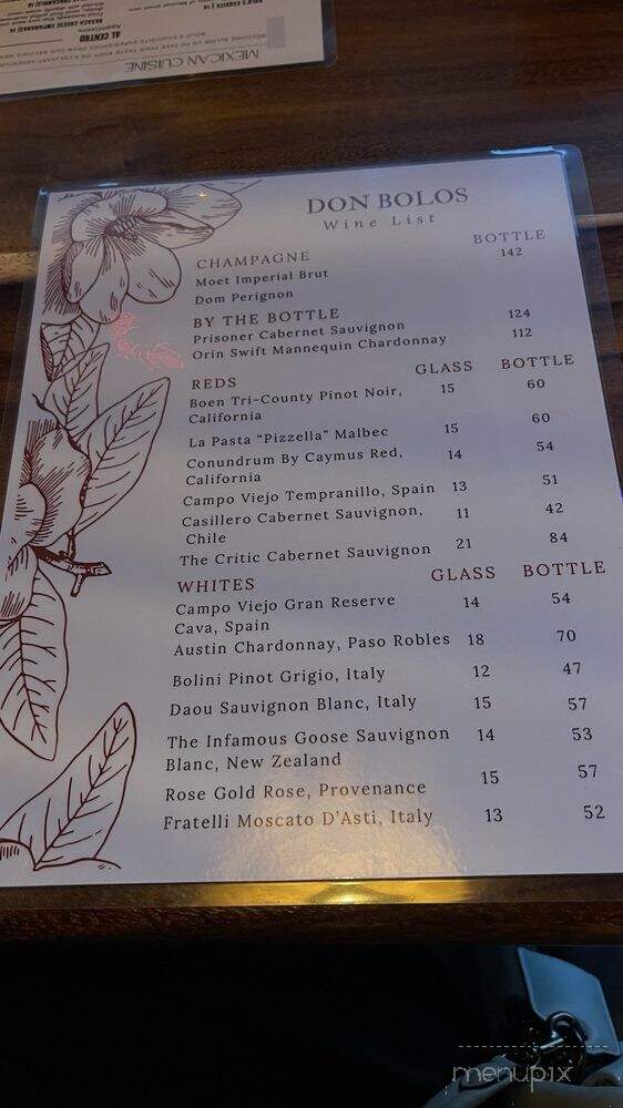 Don Bolos - Odessa, TX menu_pic