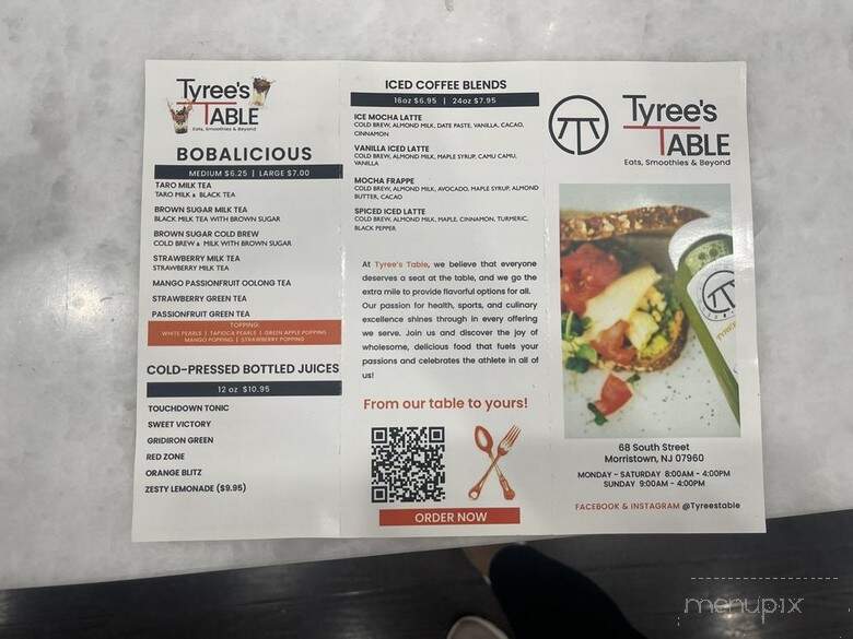 Tyree's Table - Morristown, NJ menu_pic