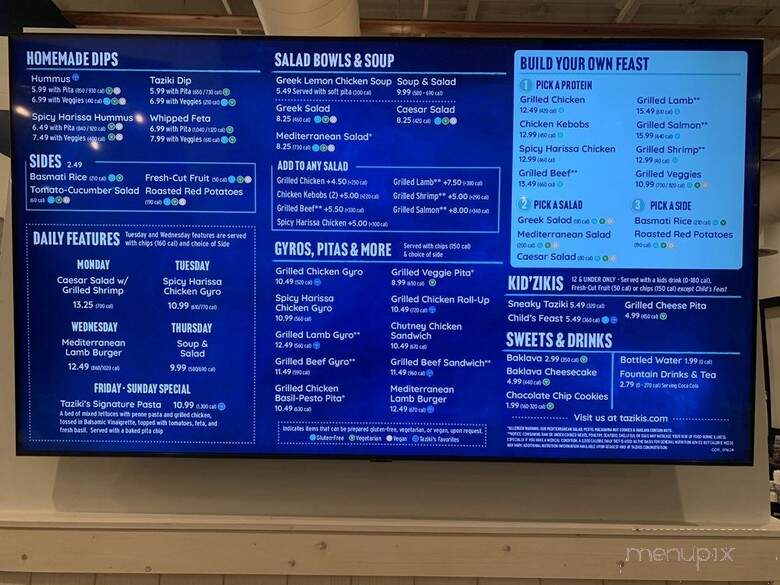 Taziki's Mediterranean Cafe - Murfreesboro, TN menu_pic