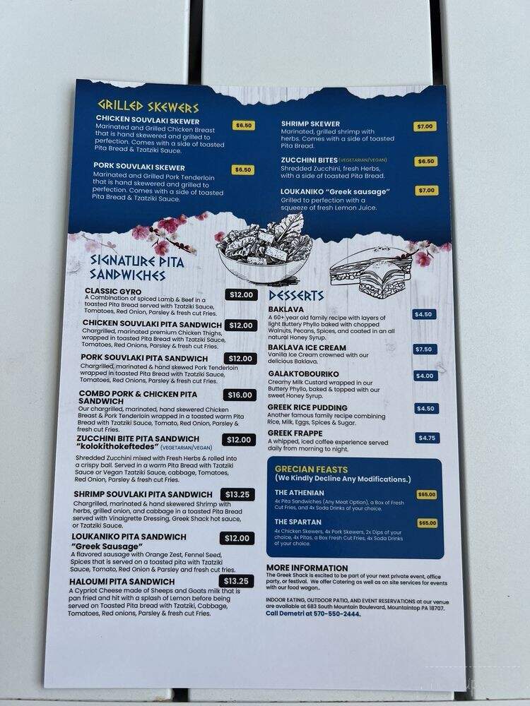 The Greek Shack - Mountain Top, PA menu_pic