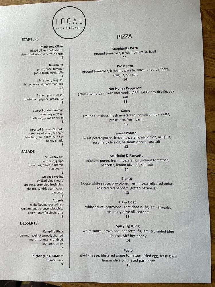 Local Pizza and Brewery - Chesterfield, VA menu_pic