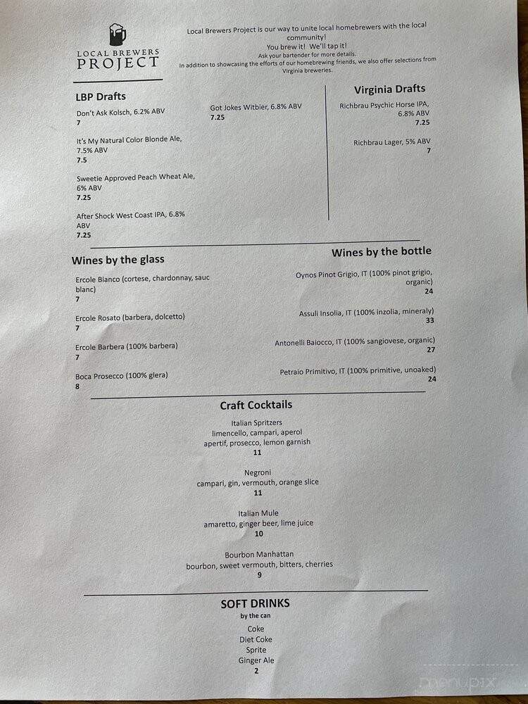 Local Pizza and Brewery - Chesterfield, VA menu_pic