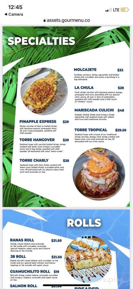 La Playita - Vancouver, BC menu_pic