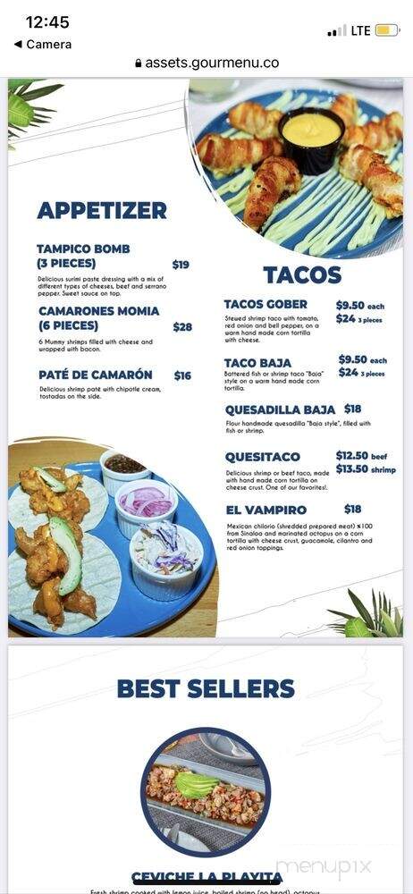 La Playita - Vancouver, BC menu_pic