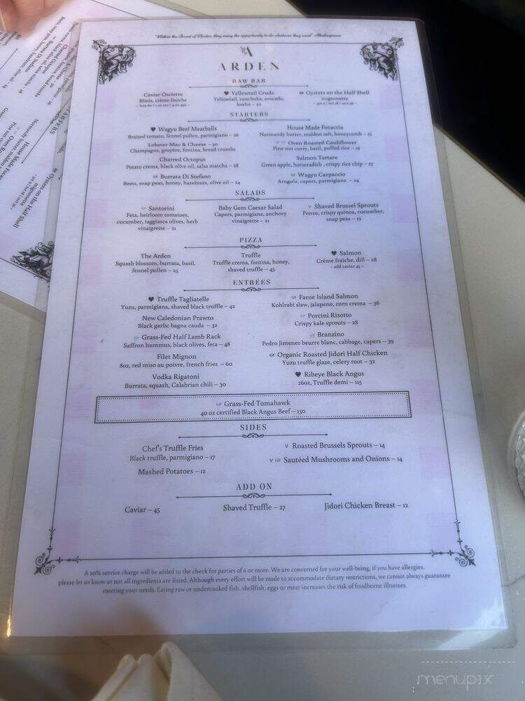 Arden Cafe - West Hollywood, CA menu_pic