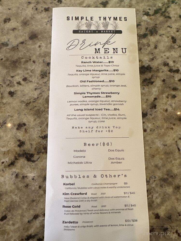 Simple Thymes Eatery and Market - Malakoff, TX menu_pic