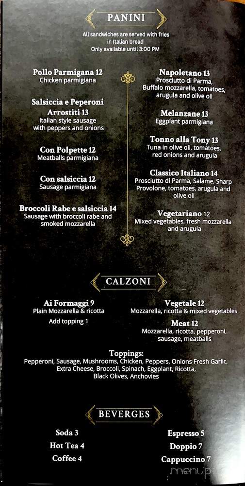 Tony' Open Kitchen - Cranbury, NJ menu_pic