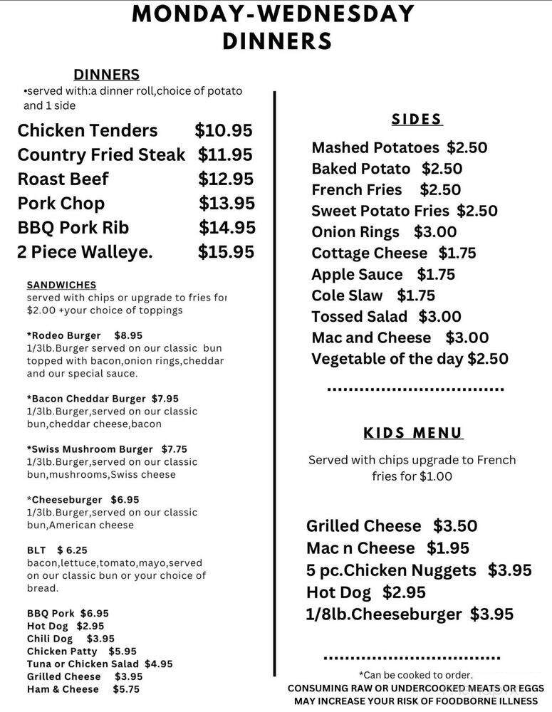 Cardinal Restaurant - Custer, MI menu_pic