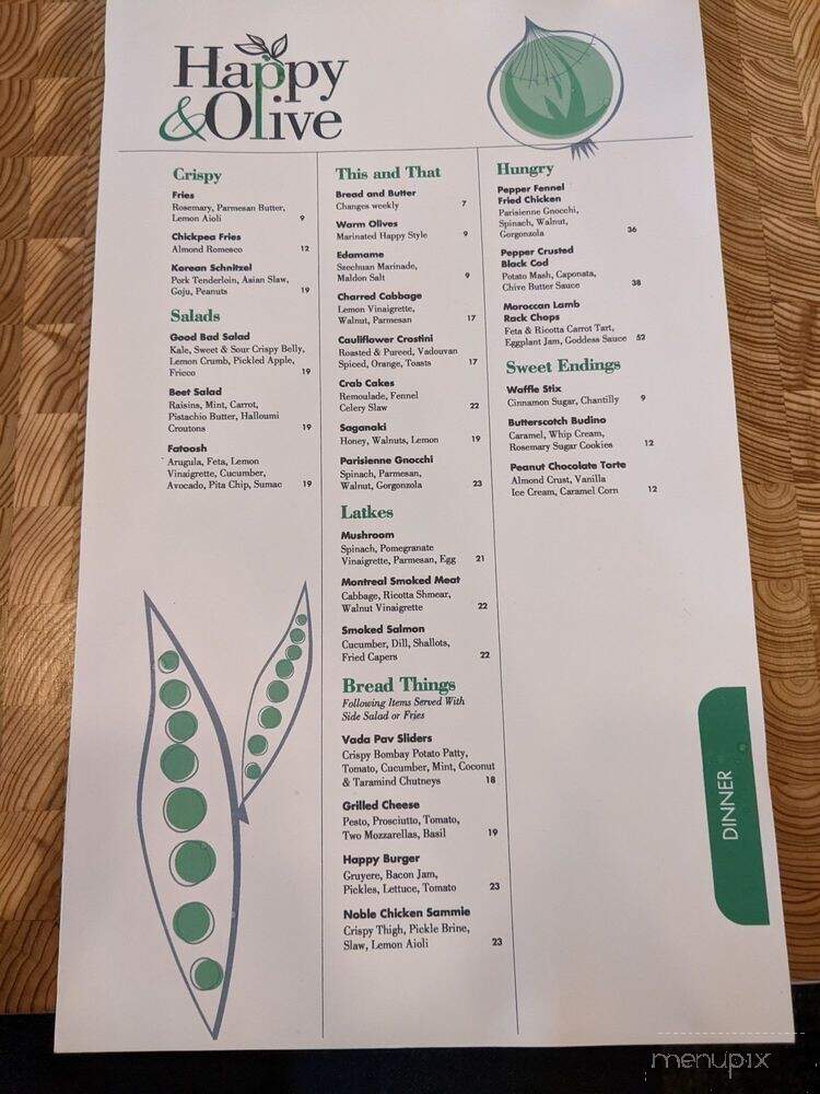 Happy and Olive - Edmonton, AB menu_pic