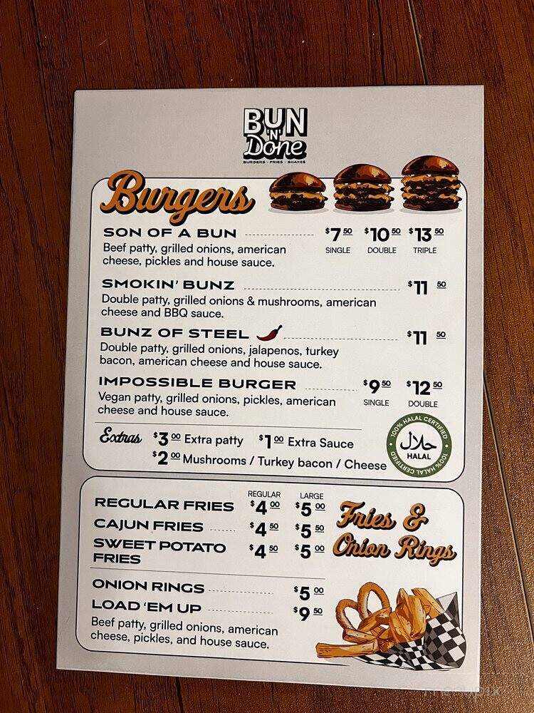 Bun N Done - Edgewater, NJ menu_pic