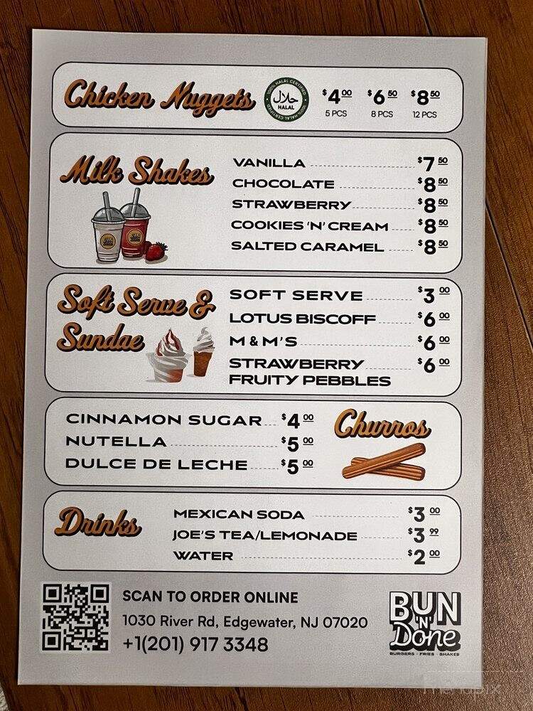 Bun N Done - Edgewater, NJ menu_pic