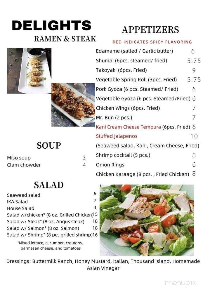 Delights Ramen and Steak - Albemarle, NC menu_pic