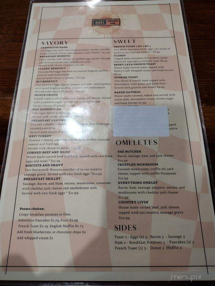Kefi Hideaway Kafe - Saint Francis, MN menu_pic