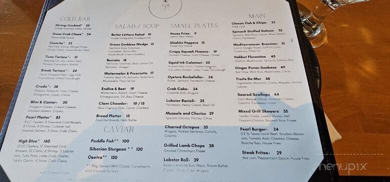 Pearl Dive Oyster Bar - Austin, TX menu_pic