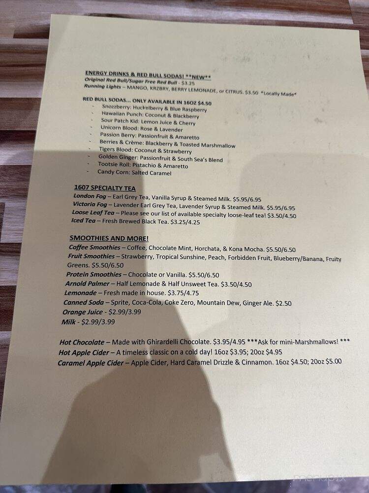 1607 Coffee Company - Williamsburg, VA menu_pic