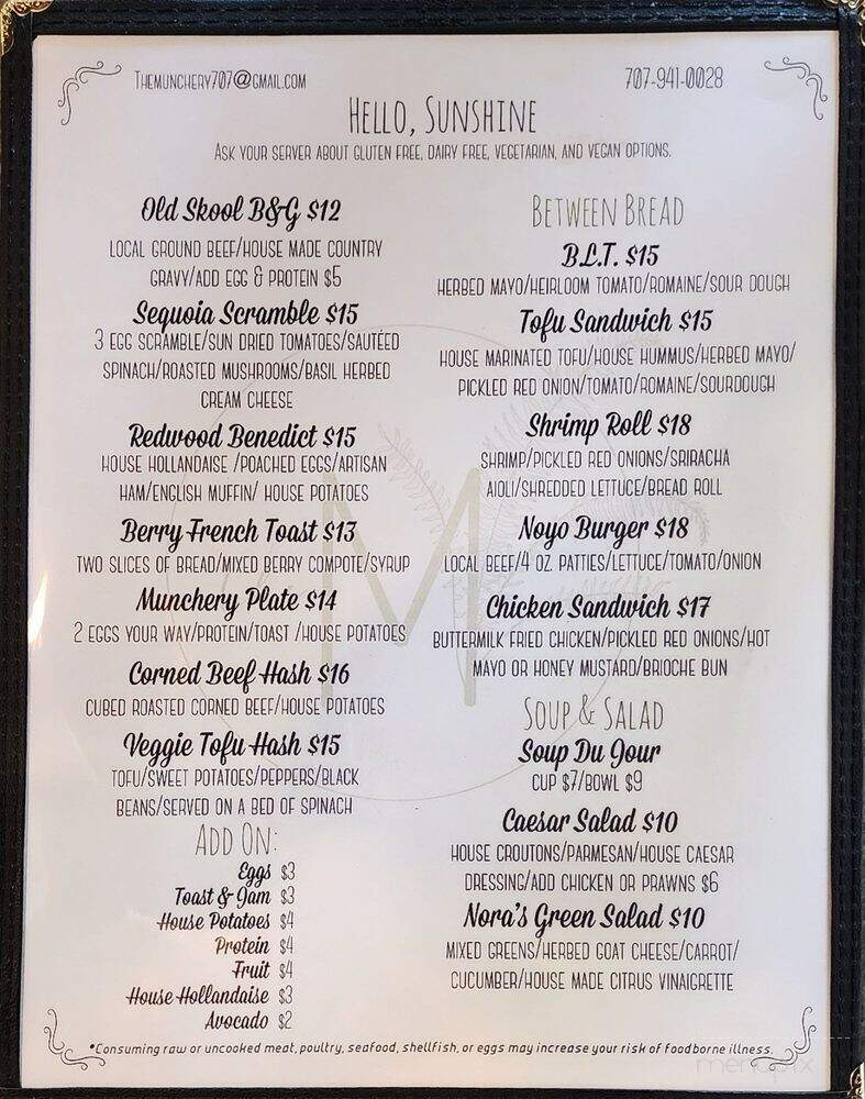 The Munchery - Willits, CA menu_pic