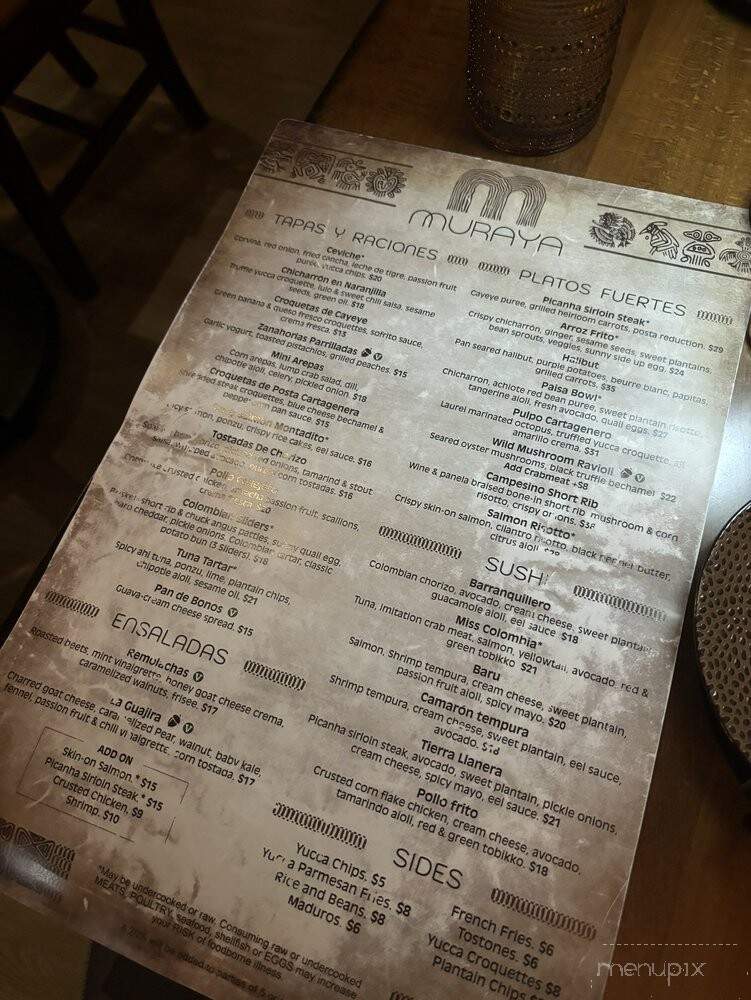 Muraya - Charlotte, NC menu_pic
