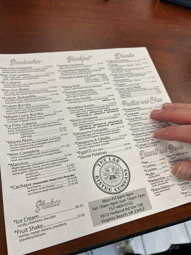 The Lab Bistro - Virginia Beach, VA menu_pic