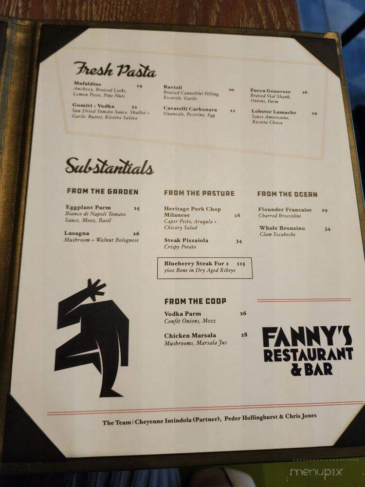 Fanny's Italian - Bloomfield, NJ menu_pic