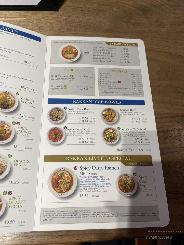 Rakkan Ramen - Truckee, CA menu_pic