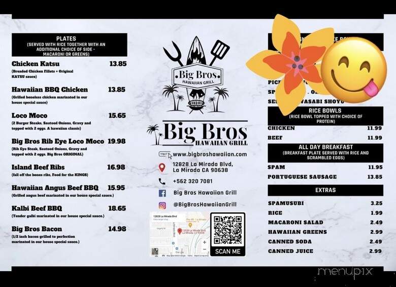 Big Bros Hawaiian Grill - La Mirada, CA menu_pic