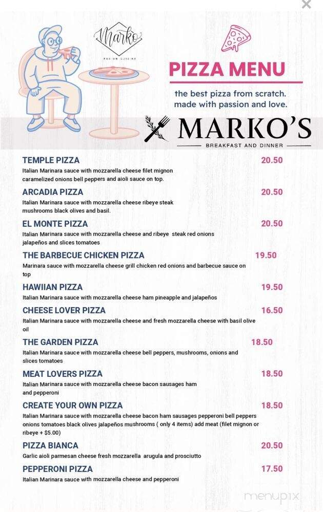 Marko's Breakfast & Dinner - Temple City, CA menu_pic