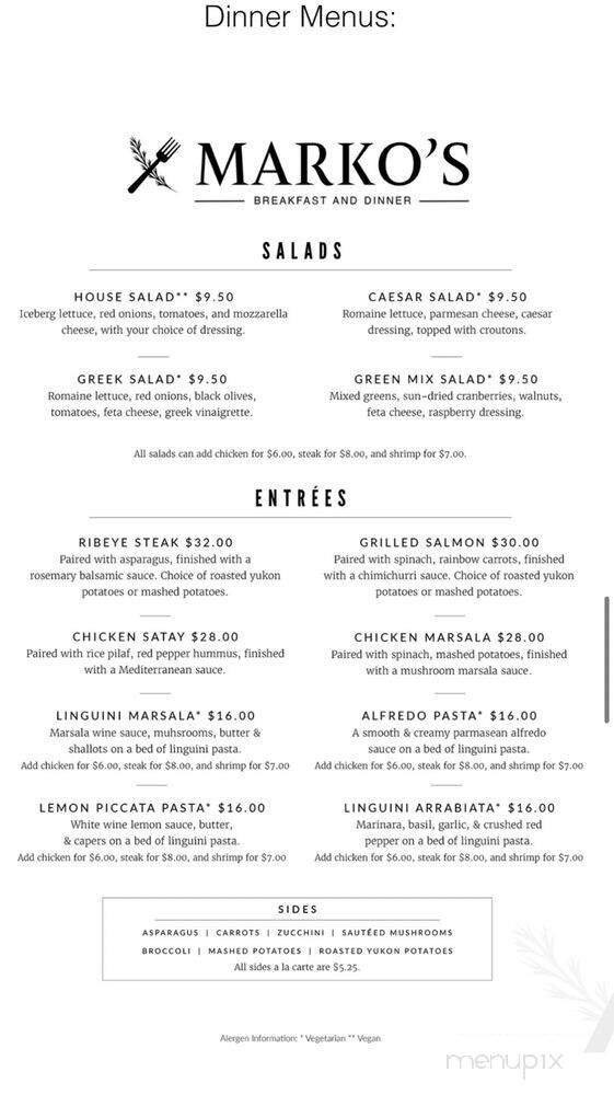 Marko's Breakfast & Dinner - Temple City, CA menu_pic