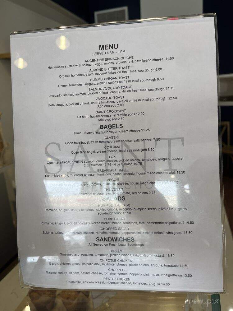 Saint Coffee Shop - Los Angeles, CA menu_pic