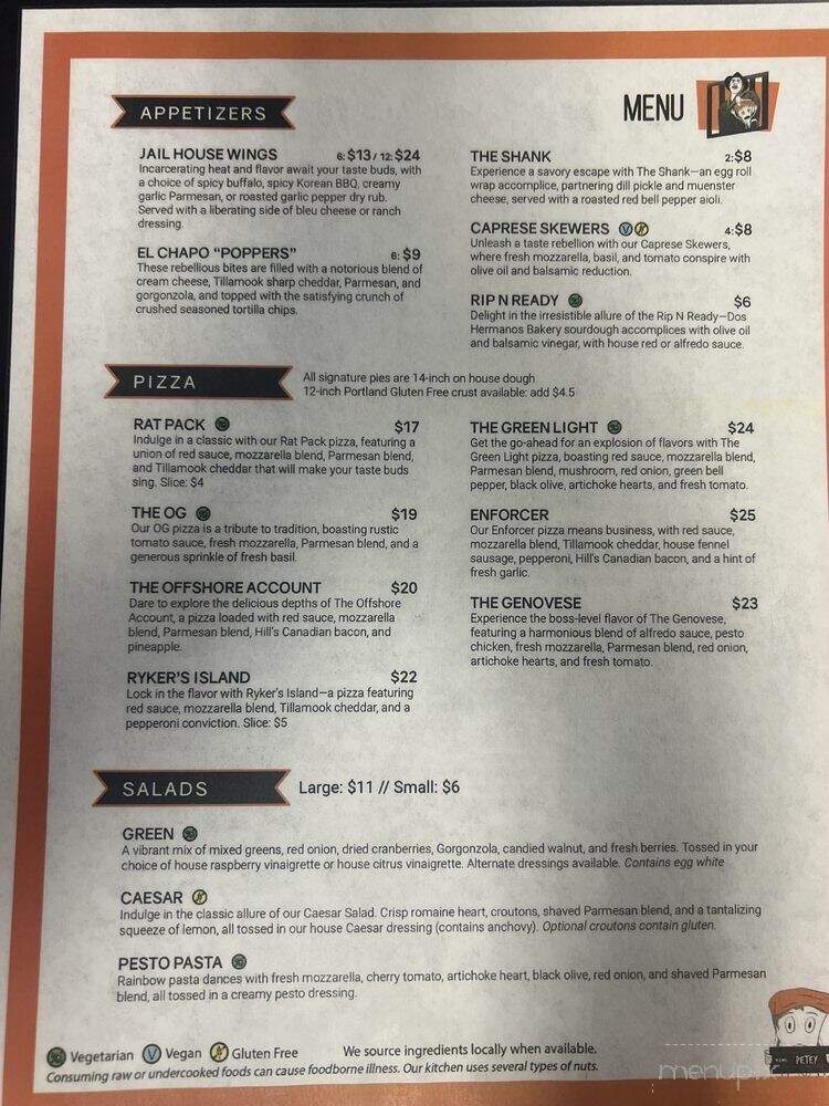 Felony Pizza - Vancouver, WA menu_pic