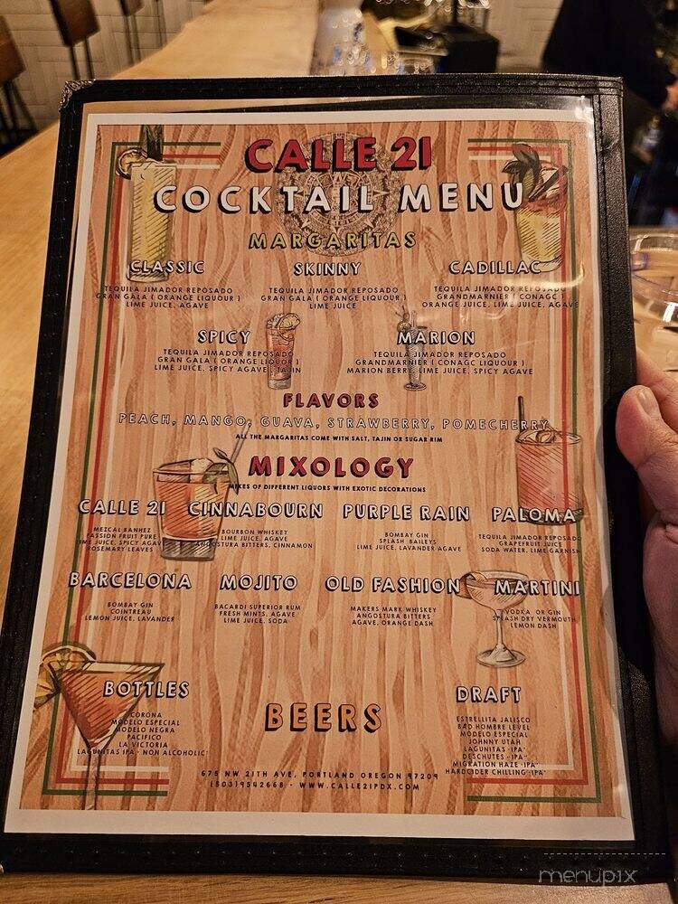 Calle 21 - Portland, OR menu_pic