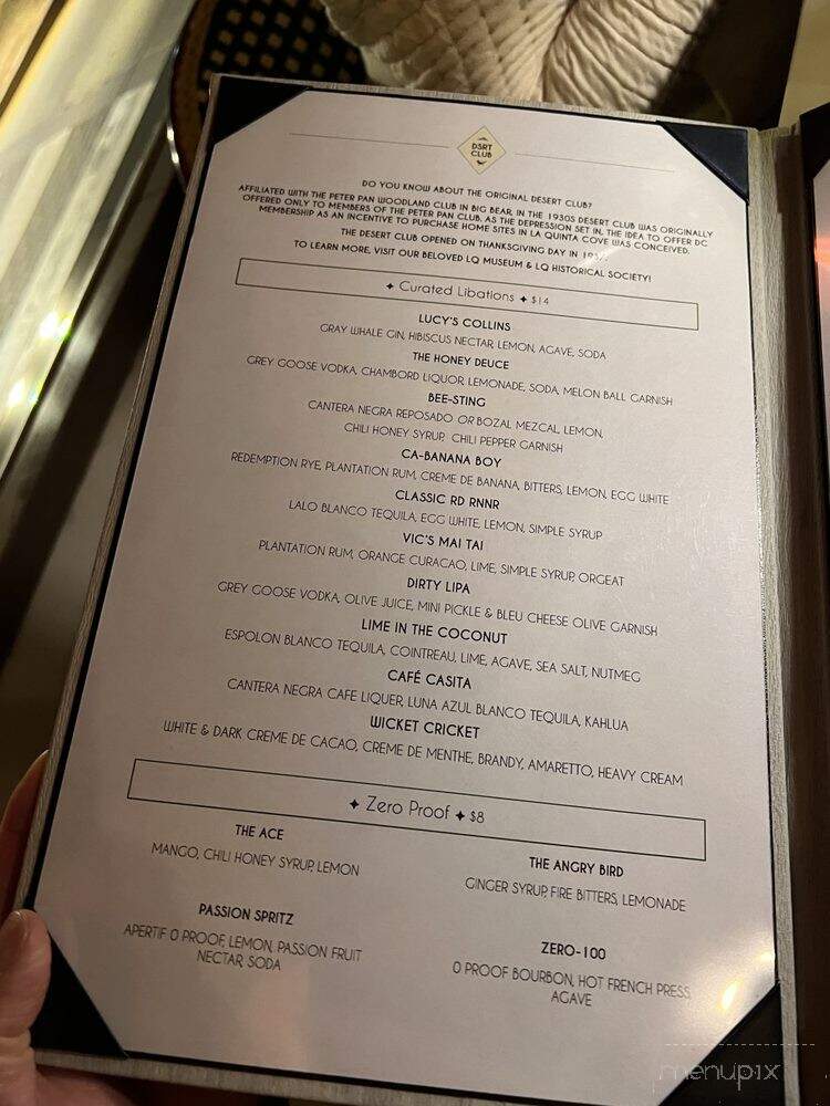 Dsrt Club - La Quinta, CA menu_pic