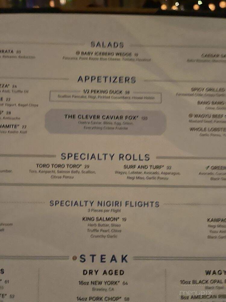 Set Steak and Sushi - Newport Beach, CA menu_pic