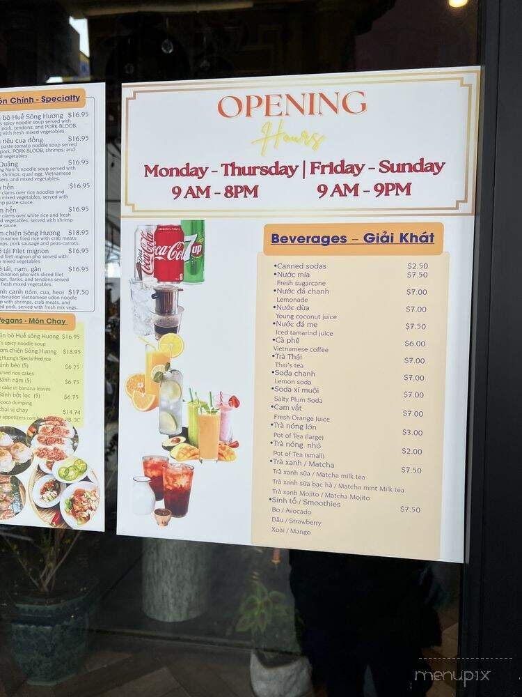 Bun Bo Hue Song Huong - San Jose, CA menu_pic