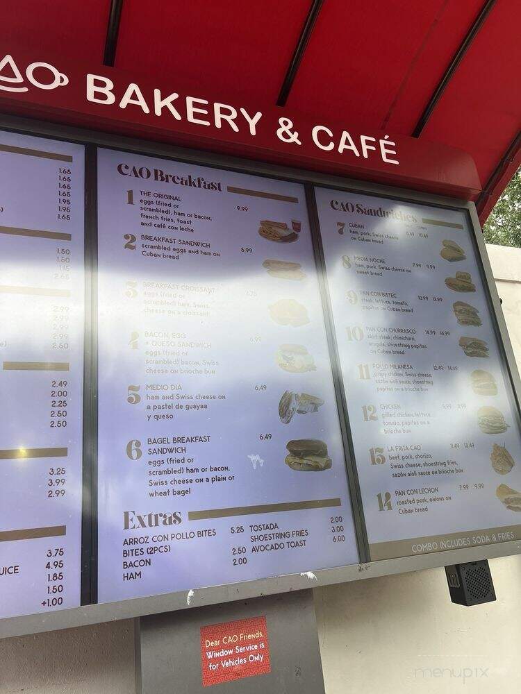 CAO Bakery & Cafe - Hallandale Beach, FL menu_pic