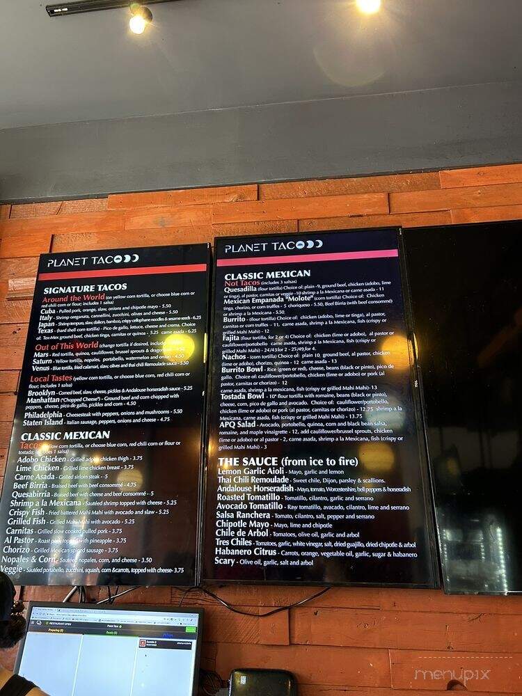 Planet Taco - New York, NY menu_pic