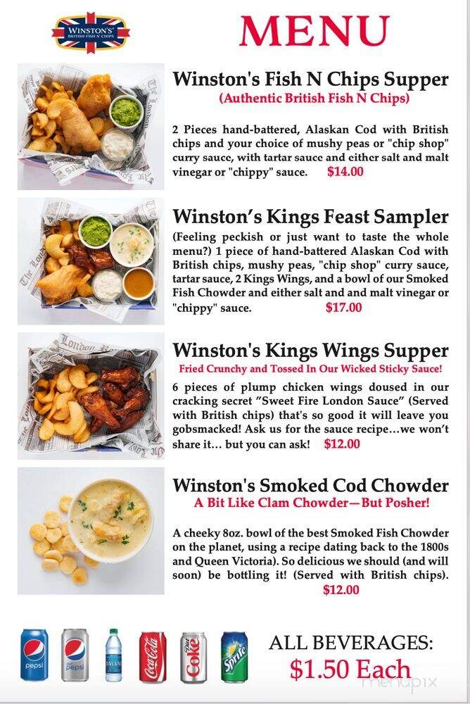 Winston's British Fish N Chips Food Truck - Vancouver, WA menu_pic
