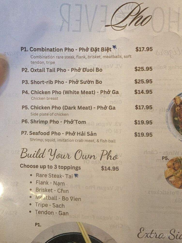 PHO EVER - Vietnamese Pho Restaurant - Las Vegas, NV menu_pic