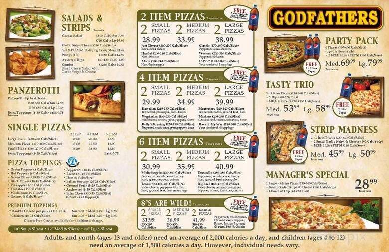 Godfathers - Port Rowan, ON menu_pic