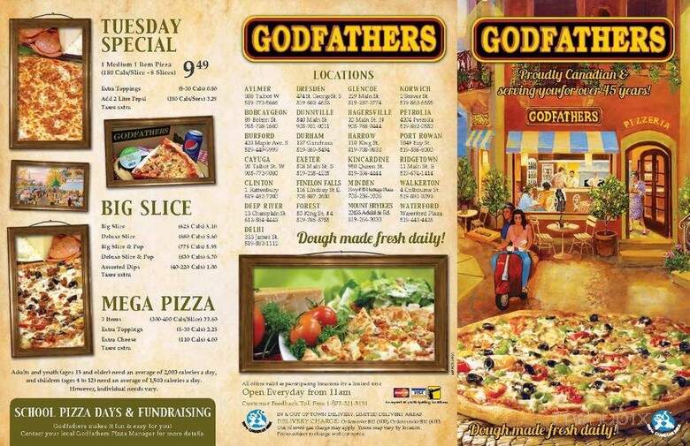 Godfathers - Port Rowan, ON menu_pic