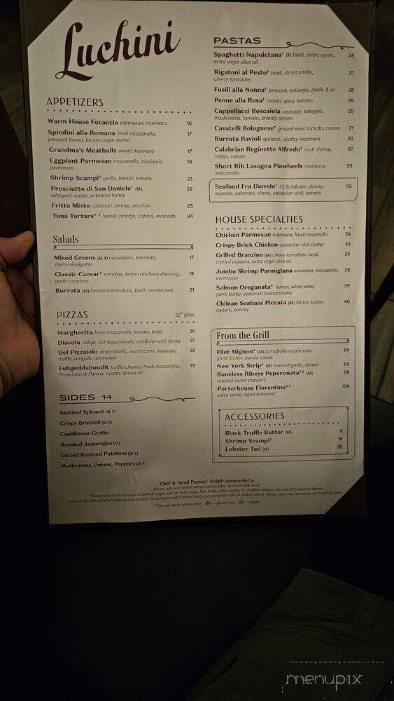 Luchini - Las Vegas, NV menu_pic