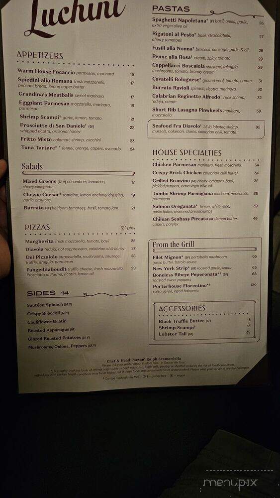 Luchini - Las Vegas, NV menu_pic