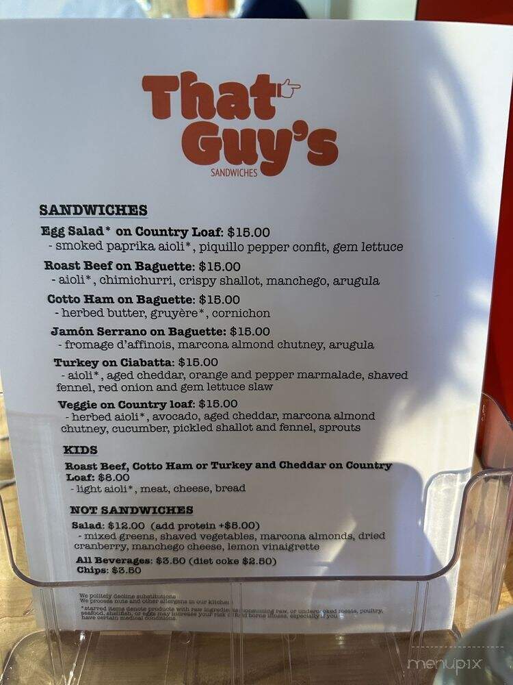 That Guy's Sandwiches - Glendale, CA menu_pic