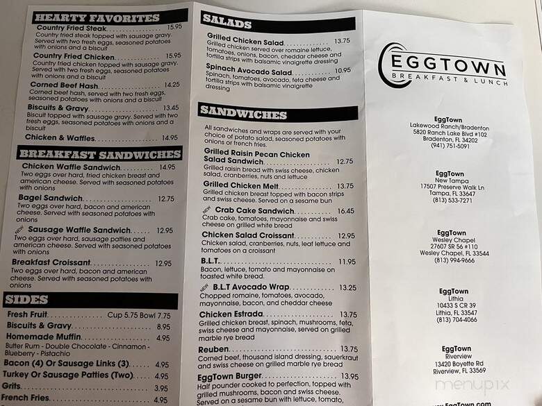 Egg Town - Bradenton, FL menu_pic