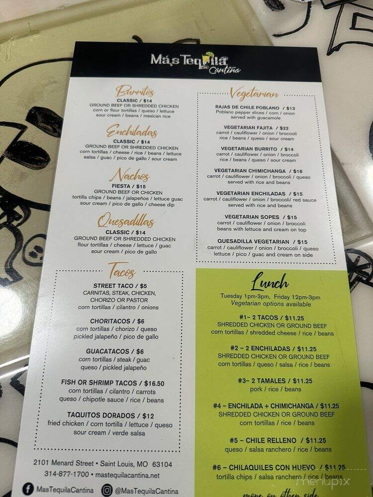 Mas Taquilas - St. Louis, MO menu_pic