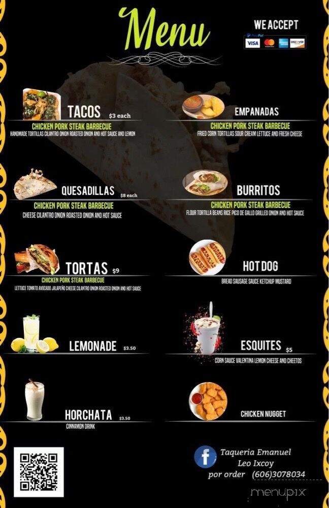 Taqueria Emanuel - Monticello, KY menu_pic
