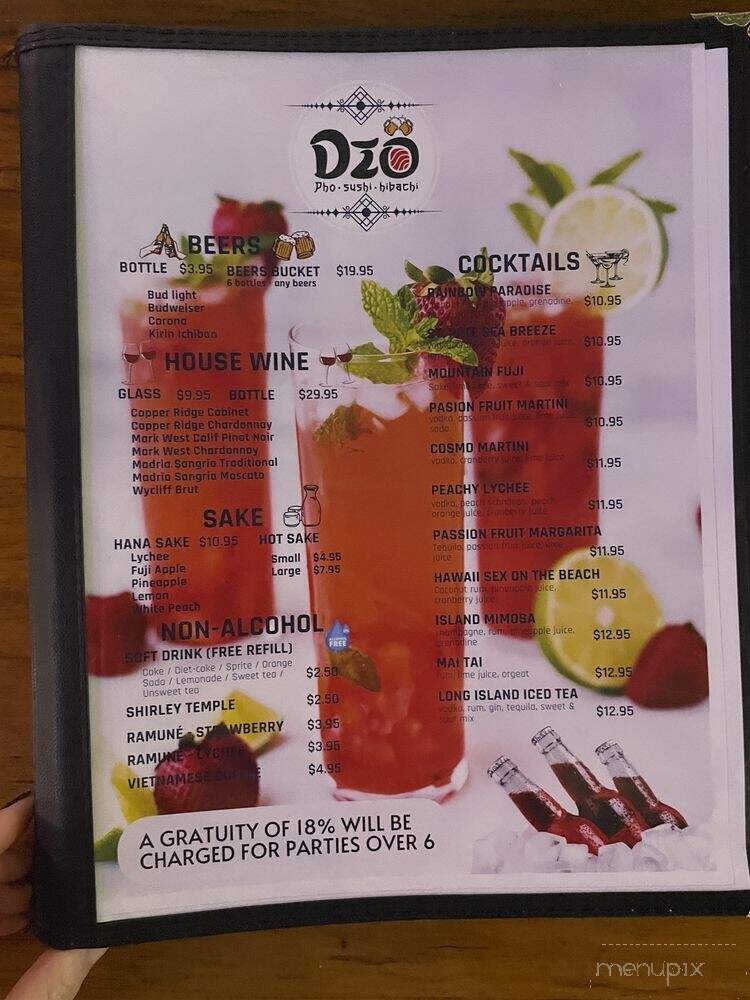 Dzo Pho Sushi Hibachi - Kenneth City, FL menu_pic