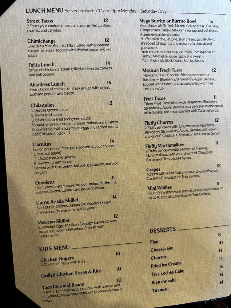 El Toro Prime - Indianapolis, IN menu_pic