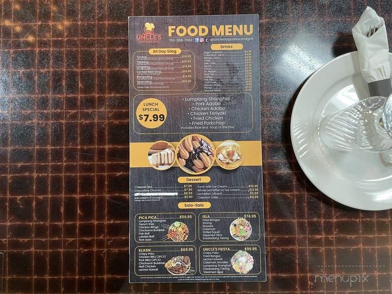 Uncle's Tapas Bar & Grill - Las Vegas, NV menu_pic