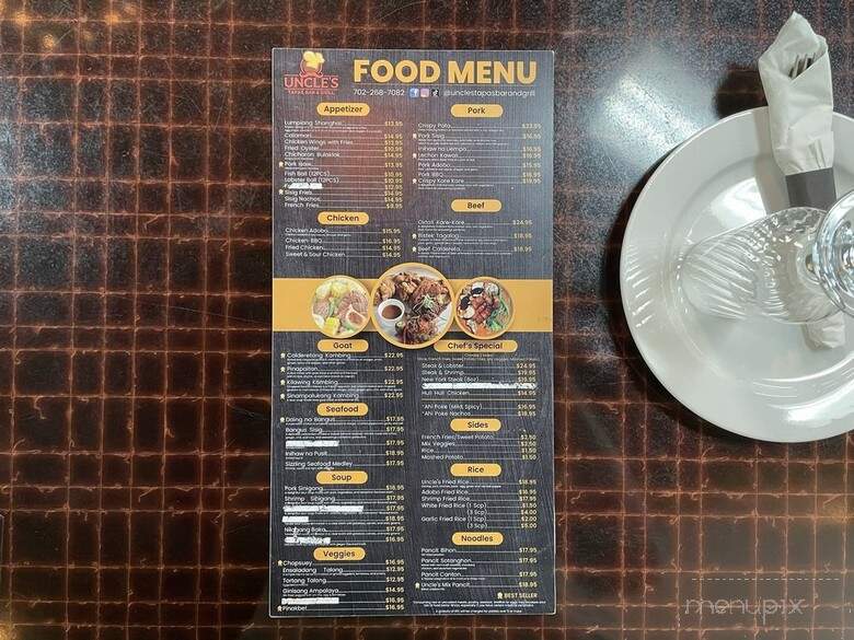 Uncle's Tapas Bar & Grill - Las Vegas, NV menu_pic